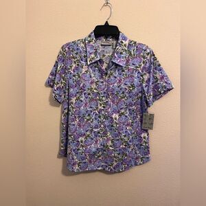 Coral Bay Purple and Blue Floral Top
